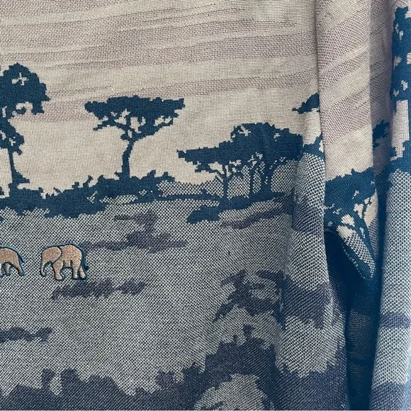 St. John mock neck sweater safari elephant print knit size medium - Picture 6 of 8